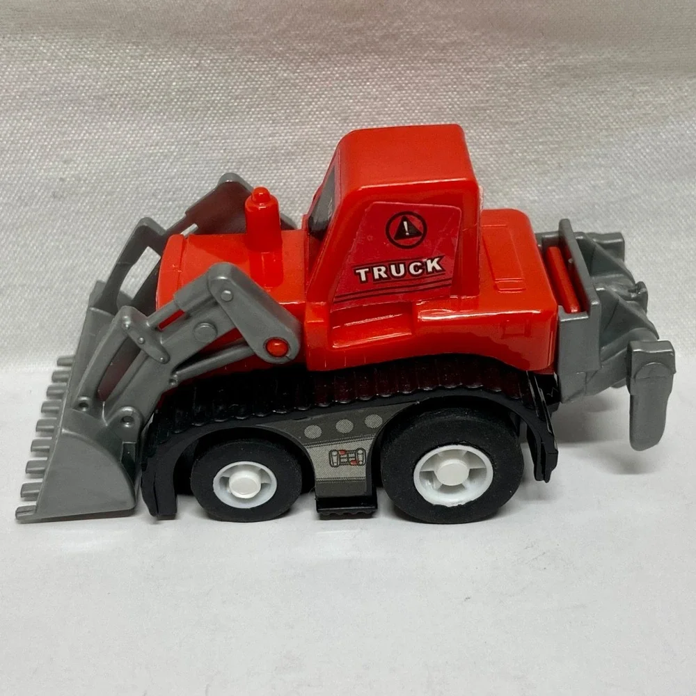 Bulldozer Truck Kids Toy Pullback Play Action Rubber Tires Construction Vehicle